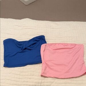 Blue and Pink Tube Tops
